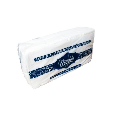 18224 - toalha papel interfolha folha simples Maddu 100% celulose 20 x 19,5cm 1000fl 17gr