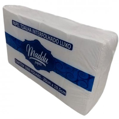 18225 - toalha papel interfolha folha simples Maddu luxo 20 x 19,5cm 1000fl 20gr