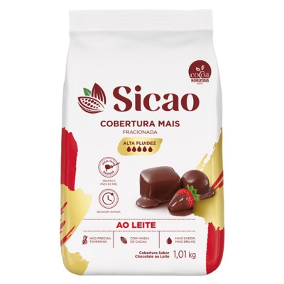 18859 - cobertura chocolate ao leite gotas 1,01kg Sicao mais alta fluidez