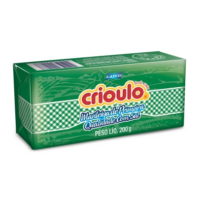 19828 - manteiga com sal Crioulo tablete 200g