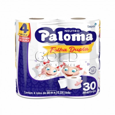 19859 - papel higiênico folha dupla Paloma 4 x 30mt