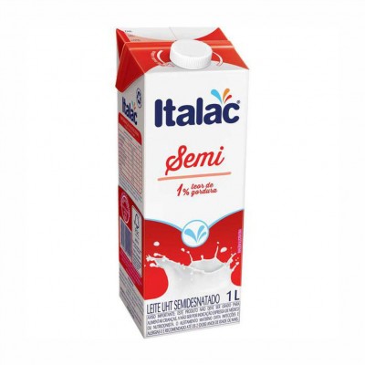 19917 - leite semidesnatado Italac tampa rosca 1L