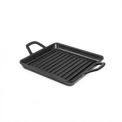 20012 - mini travessa quadrada 19,3 x 14 x 3,5cm com alça preta Grill melamina Gourmet Mix un