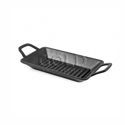 20013 - mini travessa retangular 22,5 x 10 x 3,9cm com alça preta melamina Grill Gourmet Mix un