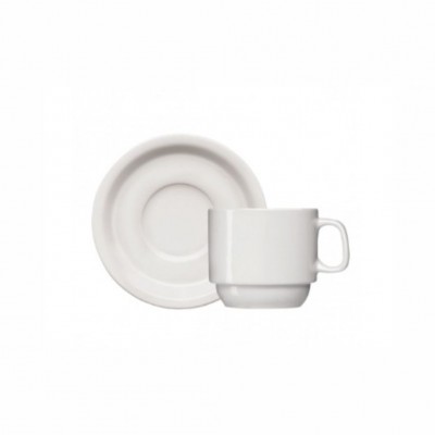 20244 - xícara de café com pires Iguaçu branco porcelana Germer 12 x 65ml cx
