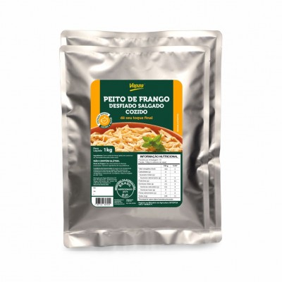 20443 - peito de frango desfiado salgado cozido Vapza 1kg