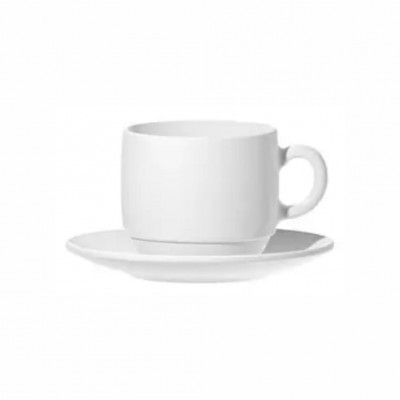 20487 - xícara de café com pires branco vidro Opaline 5104 12 x 90ml cx