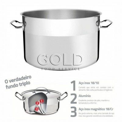 20574 - Caldeirão aço inox s/tampa n40 25,6cm alt 30l Tramontina un