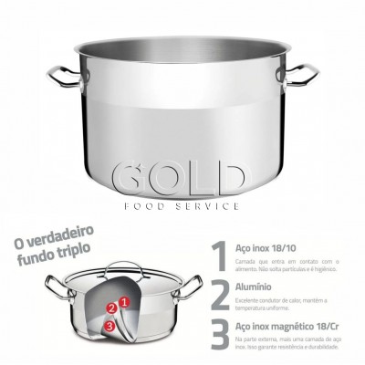 20576 - Caldeirão aço inox s/ tampa n36 28,8cm alt 28l Tramontina un