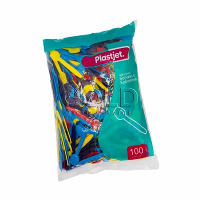 20868 - pazinha sorvete sortida 9cm plastjet pct 100un