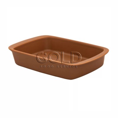 20897 - travessa refratária retangular funda  40 x 24 x 7cm 3,25lt marrom porcelana tango Oxford un