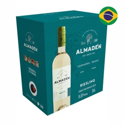 21217 - vinho branco 3L seco riesling Almadén Miolo