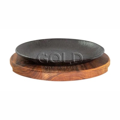 21254 - prato raso 22 cm ferro com suporte madeira Santana un