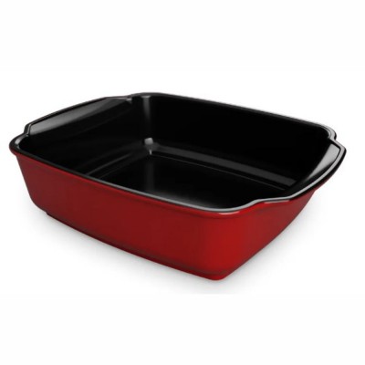 21452 - assadeira retangular cerâmica 3,5l 31 x 24cm vermelho gusto  Ceraflame un