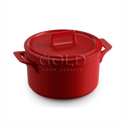 21461 - Caçarola com tampa 24cm 5l cerâmica vermelho clear  Ceraflame un