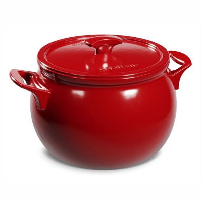 21473 - Caçarola com tampa 24cm 7l cerâmica vermelho New premiere  Ceraflame un