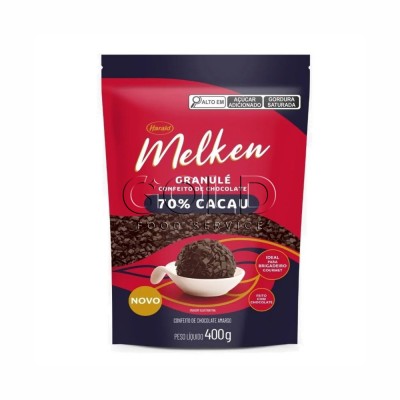 21730 - confeito de chocolate 70% cacau 400g granule Melken Harald