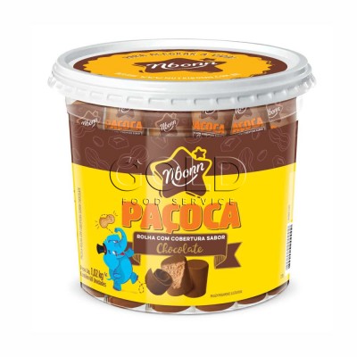 21753 - paçoca rolha chocolate Nbonn 1,02kg pote 60un