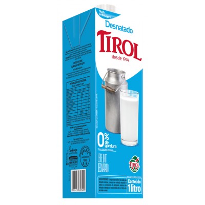 4982 - leite desnatado Tirol tampa rosca  1L