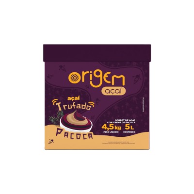 8625 - açaí origem trufado sabor paçoca Polpa Norte caixa 4,5kg