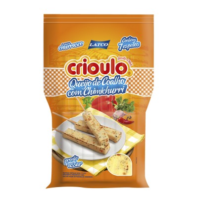 8653 - queijo coalho com chimichurri Crioulo +/-  400g 7 espetos